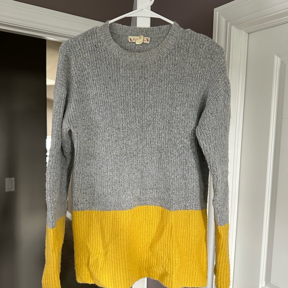 It’s Our Time gray/yellow sweater - size XS